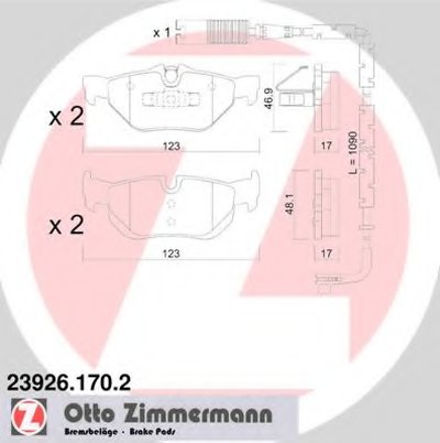 Комплект тормозных колодок, дисковый тормоз ZIMMERMANN купить