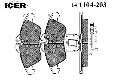 Колодки тормозные (передние) MB Sprinter (901-904) 208-416 95-06/Vito (W638) 96-03 (+датчики L=189m)