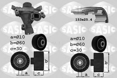 Водяной насос + комплект зубчатого ремня SASIC купить