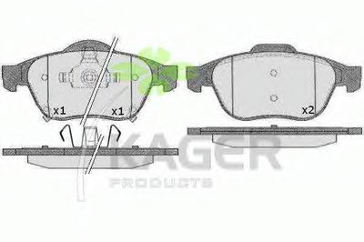 Комплект тормозных колодок, дисковый тормоз KAGER купить