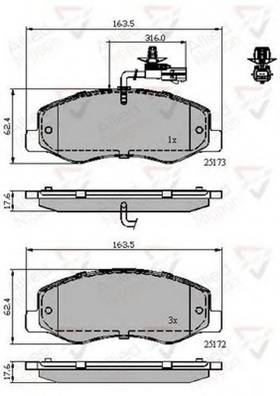 Комплект тормозных колодок, дисковый тормоз ANL Braking COMLINE купить