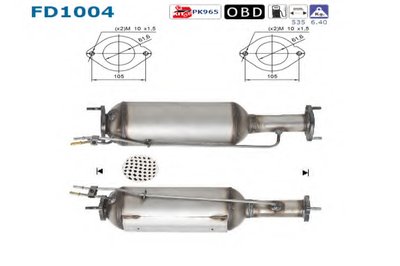 Сажевый / частичный фильтр, система выхлопа ОГ AS купить