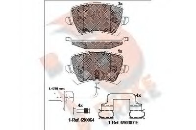 Комплект тормозных колодок, дисковый тормоз R BRAKE купить