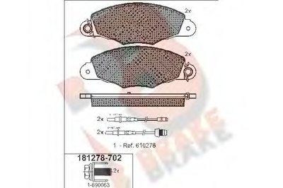 Комплект тормозных колодок, дисковый тормоз R BRAKE купить