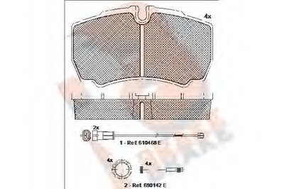 Комплект тормозных колодок, дисковый тормоз R BRAKE купить