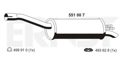 Глушитель выхлопных газов конечный ERNST купить