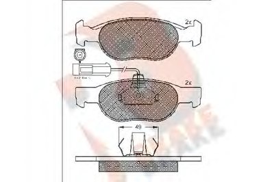 Комплект тормозных колодок, дисковый тормоз R BRAKE купить