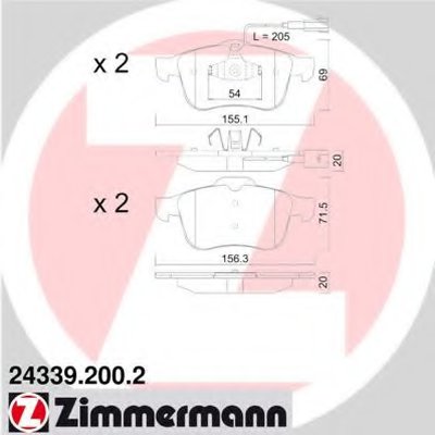 Комплект тормозных колодок, дисковый тормоз ZIMMERMANN купить