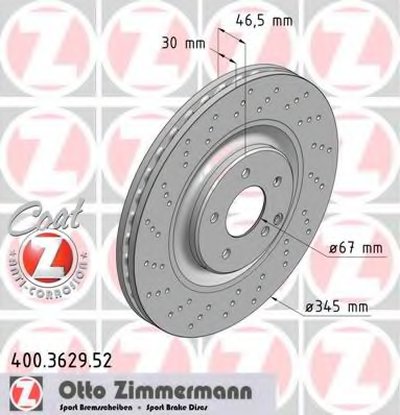 Тормозной диск SPORT BRAKE DISC COAT Z ZIMMERMANN купить