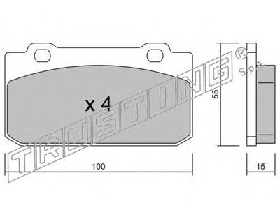 Комплект тормозных колодок, дисковый тормоз TRUSTING купить