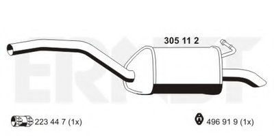 Глушитель выхлопных газов конечный ERNST купить