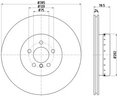 Диск тормозной (задний) BMW X5 (E70)/ X6 (E71) 06-14 (385x24) PRO+