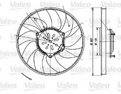 Вентилятор радиатора кондиционера VW Crafter/MB Sprinter 906 06- (d=320mm) 12V
