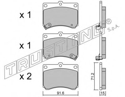 Комплект тормозных колодок, дисковый тормоз TRUSTING купить