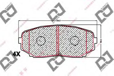 Комплект тормозных колодок, дисковый тормоз DJ PARTS купить