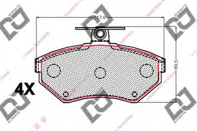 Комплект тормозных колодок, дисковый тормоз DJ PARTS купить