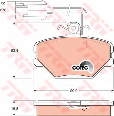 Комплект тормозных колодок, дисковый тормоз COTEC TRW купить