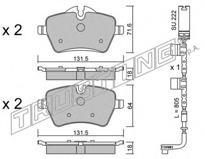 Комплект тормозных колодок, дисковый тормоз TRUSTING купить