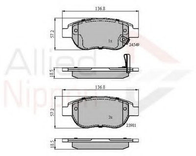 Комплект тормозных колодок, дисковый тормоз ANL Braking COMLINE купить