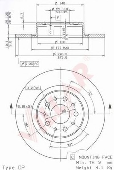 Тормозной диск COATED DISC LINE VILLAR купить