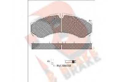 Комплект тормозных колодок, дисковый тормоз R BRAKE купить