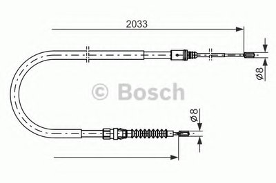 Трос ручника (задний) Citroen C4/Peugeot 308 07- (2033/1188mm)