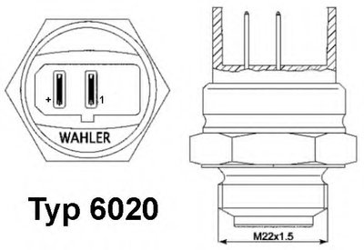 Термовыключатель, вентилятор радиатора; Термовыключатель, вентилятор радиатора WAHLER купить