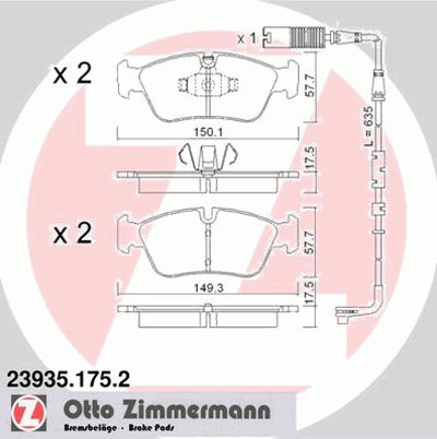 Комплект тормозных колодок, дисковый тормоз ZIMMERMANN купить