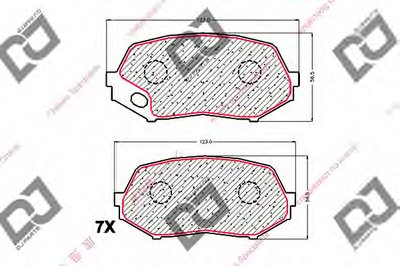 Комплект тормозных колодок, дисковый тормоз DJ PARTS купить