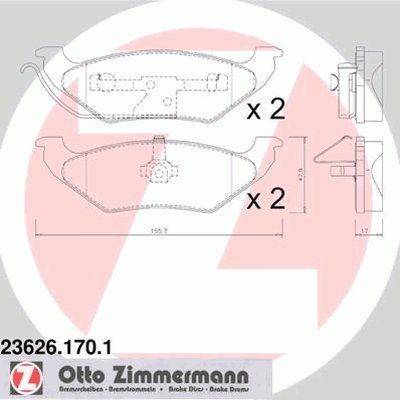 Комплект тормозных колодок, дисковый тормоз ZIMMERMANN купить