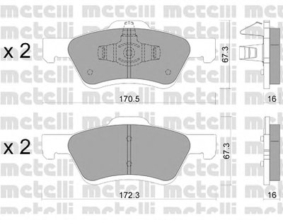 Комплект тормозных колодок, дисковый тормоз METELLI купить