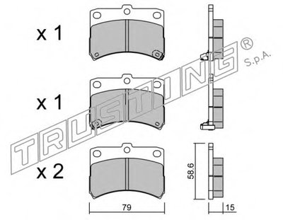 Комплект тормозных колодок, дисковый тормоз TRUSTING купить