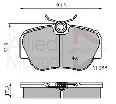 Комплект тормозных колодок, дисковый тормоз ANL Braking COMLINE купить