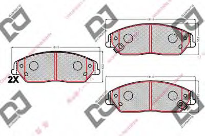 Комплект тормозных колодок, дисковый тормоз DJ PARTS купить