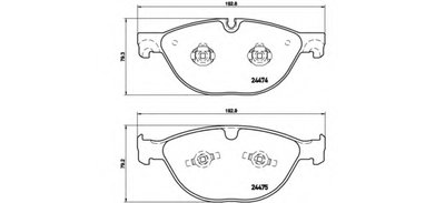 Комплект тормозных колодок, дисковый тормоз BREMBO купить