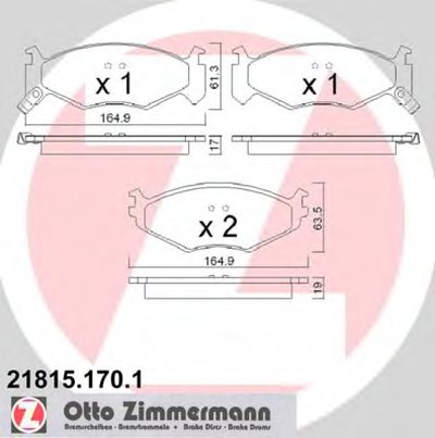 Комплект тормозных колодок, дисковый тормоз ZIMMERMANN купить