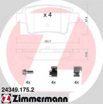 Комплект тормозных колодок, дисковый тормоз ZIMMERMANN купить