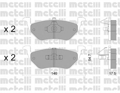 Комплект тормозных колодок, дисковый тормоз METELLI купить