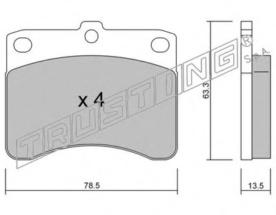 Комплект тормозных колодок, дисковый тормоз TRUSTING купить