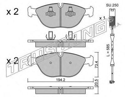 Комплект тормозных колодок, дисковый тормоз TRUSTING купить
