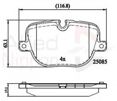 Комплект тормозных колодок, дисковый тормоз ANL Braking COMLINE купить