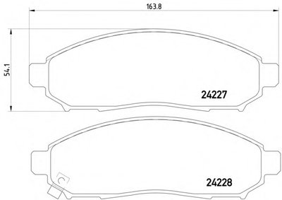 Колодки тормозные (передние) Nissan Partfinder 04-10/NP300 04-13 (163.7x53.8x16.5)