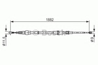 Трос ручника Skoda Roomster 06-10 (1882/1070mm)