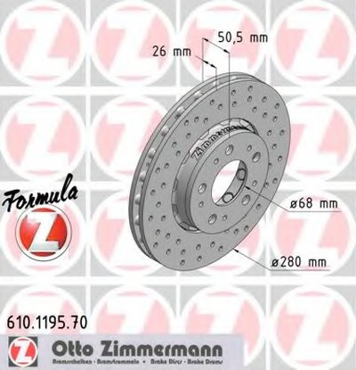 Тормозной диск FORMULA Z BRAKE DISC ZIMMERMANN купить