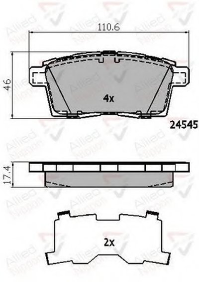 Комплект тормозных колодок, дисковый тормоз ANL Braking COMLINE купить