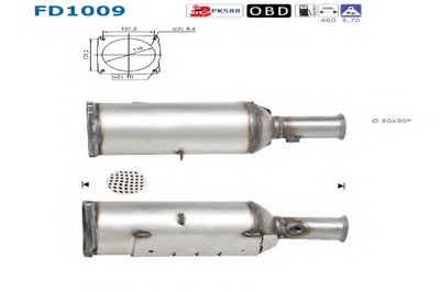 Сажевый / частичный фильтр, система выхлопа ОГ AS купить