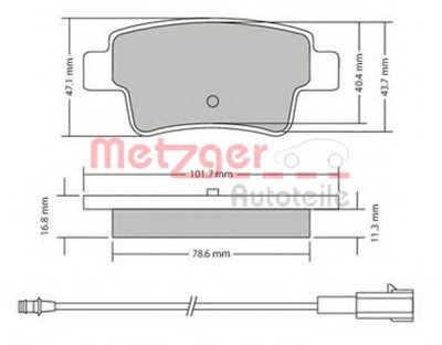 Комплект тормозных колодок, дисковый тормоз METZGER купить