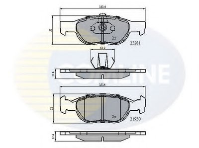 Комплект тормозных колодок, дисковый тормоз Comline COMLINE купить