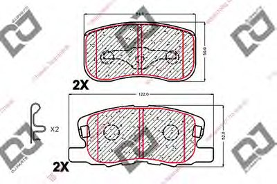 Комплект тормозных колодок, дисковый тормоз DJ PARTS купить