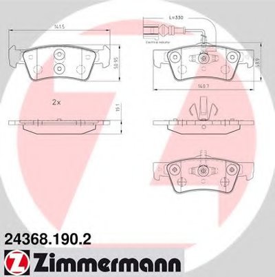 Комплект тормозных колодок, дисковый тормоз ZIMMERMANN купить